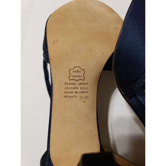 Platinum BP Beauty, navy, strappy, peep toe, sandals with 2.5 in heel, size 9.5M - Picture 6 of 7